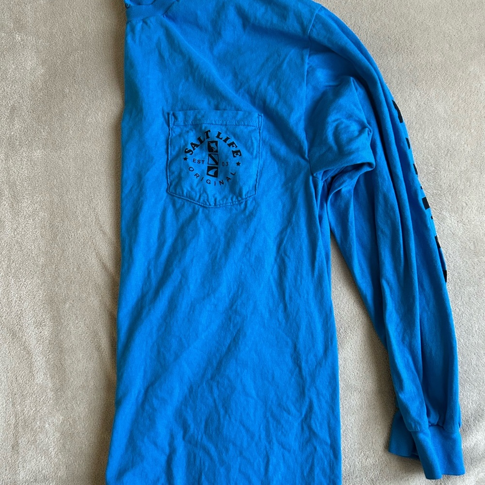 Blue Long Sleeve Shirt with Logo